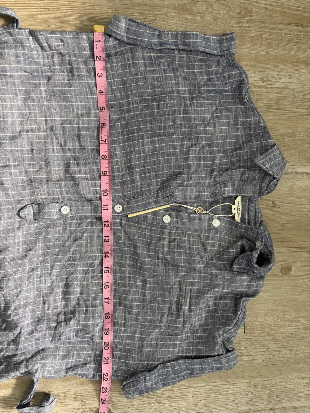 Max Stuido NWT Lightweight Blue Cotton Linen Blend MIDI Dress with Tie Waist - Picture 7 of 7